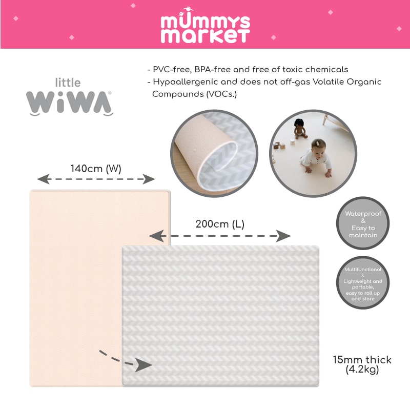 Little Wiwa Herringbone Dawn Generos Playmat (200cm x 140cm x 15mm)